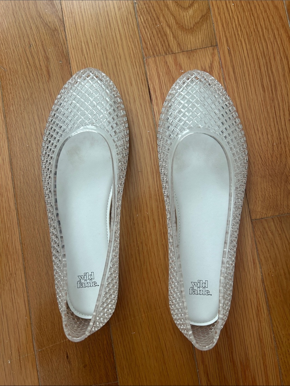 wild fable Clear Crystal-Textured Jelly Ballet Flats - Transparent